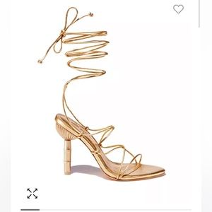 Cult Gaia Soleil Heels Gold Size 38.5